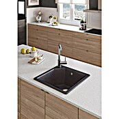 Atron Fregadero encastrable Gea (47,5 x 47,5 cm, Material compuesto, Negro, Brillante) | BAUHAUS