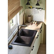 Atron Fregadero encastrable Wing (51,5 x 91 cm, Material compuesto, Negro) | BAUHAUS