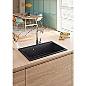 Atron Fregadero encastrable Atlas (51,6 x 78,6 cm, Negro tebas, Brillante) | BAUHAUS