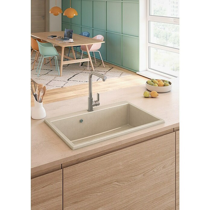 Atron Fregadero encastrable Atlas (51,6 x 78,6 cm, Crema minerva, Mate) | BAUHAUS