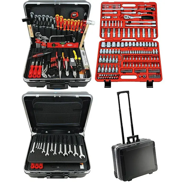 Famex Werkzeugkoffer - L x B x H: 51,5 x 44,5 x 26 cm, 301 -tlg. - Vielseitiger Werkzeugkoffer mit umfangreicher Ausstattung für Profis und Heimwerker, ideal für Reparaturen und Wartungsarbeiten.