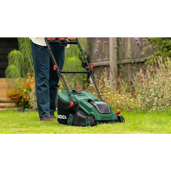 Bosch Power for All 18V Akumulatorska kosilnica ROTAK 18V-34  (1 baterija, 4 Ah, Širina reza: 34 cm) | 7239 - Akkumäher Marke | IAEA - Rasenmäher | IAE - Gartenmotorgeräte | IA - Gartenhartware | I - Stadtgarten | BAUHAUS