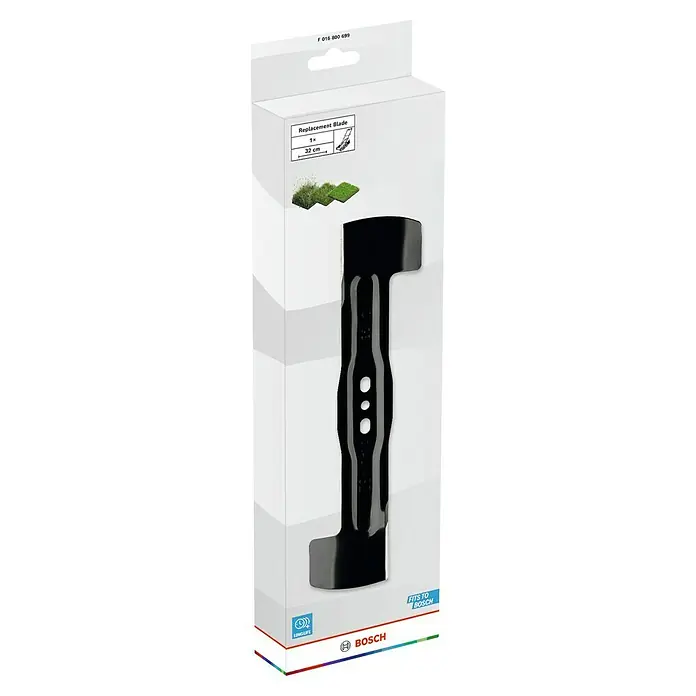 Bosch Power for All 18V Ersatzmesser für Rasenmäher - Bosch Akku-Rasenmäher Rotak 18V-32, 1 Stk. - Verpackung einer Bosch Rasenmähermesser Klinge, 32cm, für einen präzisen Schnitt und lange Lebensdauer.