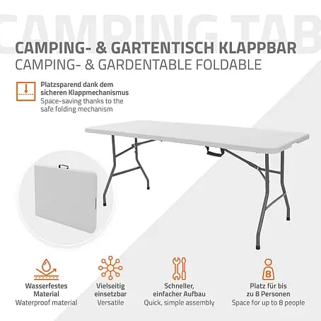 ML-Design Campingtisch Klapptisch 6 Personen mit Tragegriff fr Garten,  Terrasse oder Balkon online kaufen bei BAUHAUS
