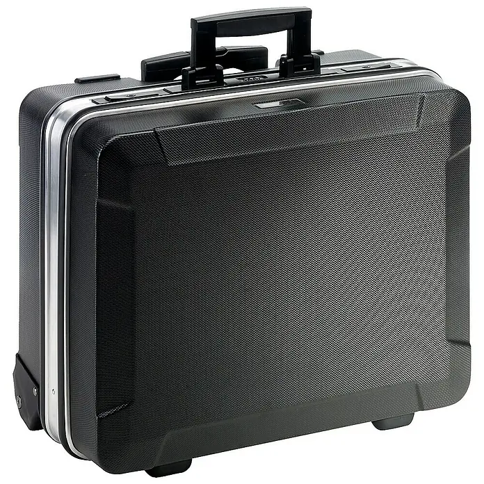 Famex Werkzeugkoffer - L x B x H: 51,5 x 44,5 x 26 cm - Abgebildeter Trolley-Aktenkoffer mit Teleskopgriff, ideal für Geschäftsreisen und zum Transport wichtiger Dokumente.