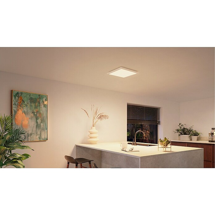 Philips Hue LED panel White Ambiance Tento M  (15,4 W, Do x Š x V: 39,5 x 39,5 x 3,7 cm, Bela, Večbarvno) | LED paneli | Stropne svetilke | Svetila | Elektro in svetila | Izdelki | BAUHAUS