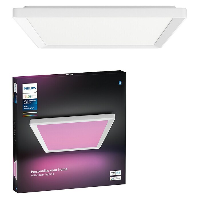 Philips Hue LED panel White & Color Ambiance Tento M  (15,4 W, Do x Š x V: 39,5 x 39,5 x 3,7 cm, Bela, RGBW) | LED paneli | Stropne svetilke | Svetila | Elektro in svetila | Izdelki | BAUHAUS