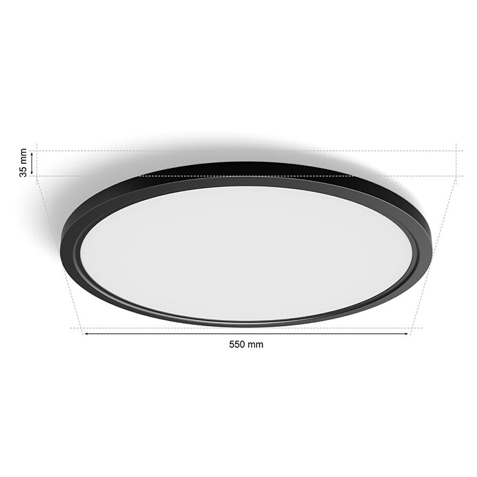 Philips Hue Okrogel LED panel White & Color Ambiance Tento XL  (25 W, Ø x V: 54,2 x 3,56 cm, Črna, RGBW) | LED paneli | Stropne svetilke | Svetila | Elektro in svetila | Izdelki | BAUHAUS