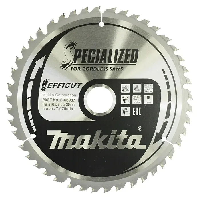 Makita XGT 40V max. Akku-Kapp- & Gehrungssäge LS002GZ01 - 40 V, Ohne Akku, 4.800 U/min - Kreissägeblatt von Makita "SPECIALIZED" für Akku-Sägen, ideal für präzise Holzschnitte. Hohe Leistung bei bis zu 7.070 U/min.