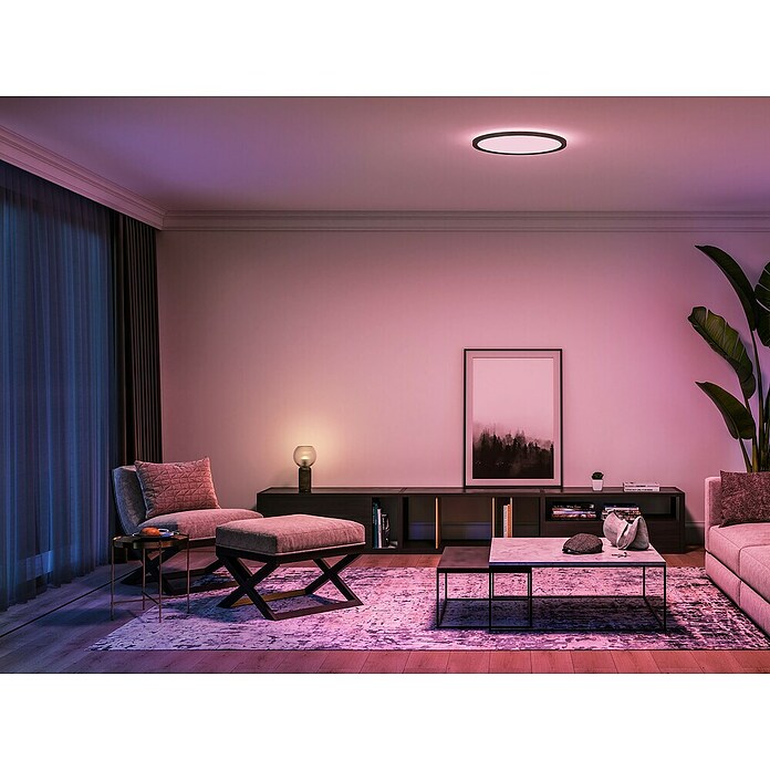 Philips Hue Okrogel LED panel White & Color Ambiance Tento XL  (25 W, Ø x V: 54,2 x 3,56 cm, Črna, RGBW) | LED paneli | Stropne svetilke | Svetila | Elektro in svetila | Izdelki | BAUHAUS
