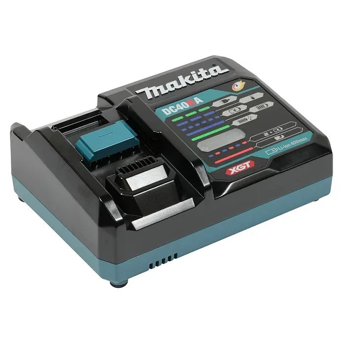 Makita XGT 40V max. Akku-Bohrschrauber DF001GD203 - 40 V, 2 Akkus, 2,5 Ah, 140 Nm - Makita DC40RA Akku-Schnellladegerät für XGT 40Vmax Akkus. Optimale Ladeleistung und Akku-Pflege für eine lange Lebensdauer.