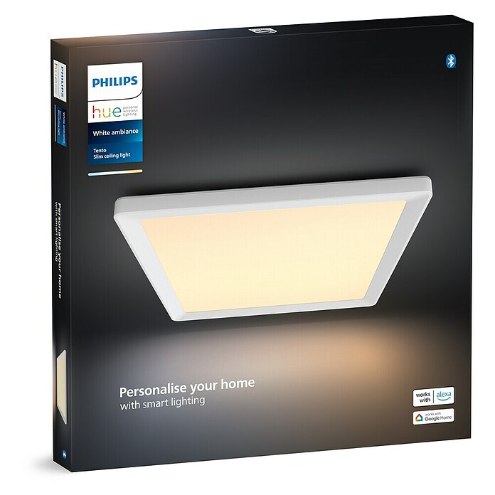 Philips Hue LED panel White Ambiance Tento M  (15,4 W, Do x Š x V: 39,5 x 39,5 x 3,7 cm, Bela, Večbarvno) | LED paneli | Stropne svetilke | Svetila | Elektro in svetila | Izdelki | BAUHAUS