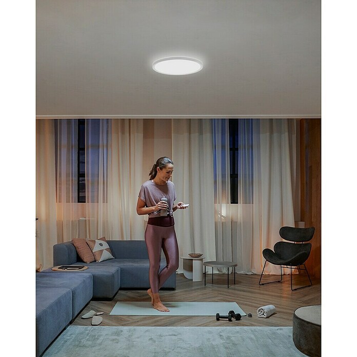 Philips Hue Okrogel LED panel  (23 W, Ø x V: 42,1 x 3,07 cm, Hladno bela) | LED paneli | Stropne svetilke | Svetila | Elektro in svetila | Izdelki | BAUHAUS