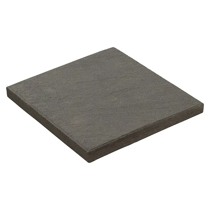 Diephaus Terrassenplatte Rancho - 40 x 40 x 4 cm, Schwarz-Basalt, Beton - Detailaufnahme einer einzelnen, quadratischen Terrassenplatte mit feiner Oberflächenstruktur, ideal für moderne Außenbereiche.