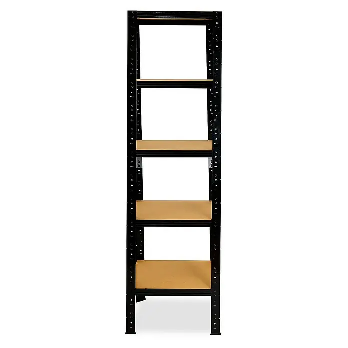 shelfplaza Schwerlastregal BLACK - H x B x T: 200 x 30 x 30 cm, Traglast pro Boden: 175 kg, Stecken, schwarz - Schwarzes Regal mit fünf Regalböden, ideal für Garage, Keller oder Lagerraum. Die robusten Regalböden bieten viel Stauraum für schwere Gegenstände.