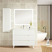 Mueble de lavabo Claire (L x An x Al: 45 x 120 x 50 cm, Blanco, 1 seno, empotrado, salida central, Número de cajones: 3 ud.) | BAUHAUS