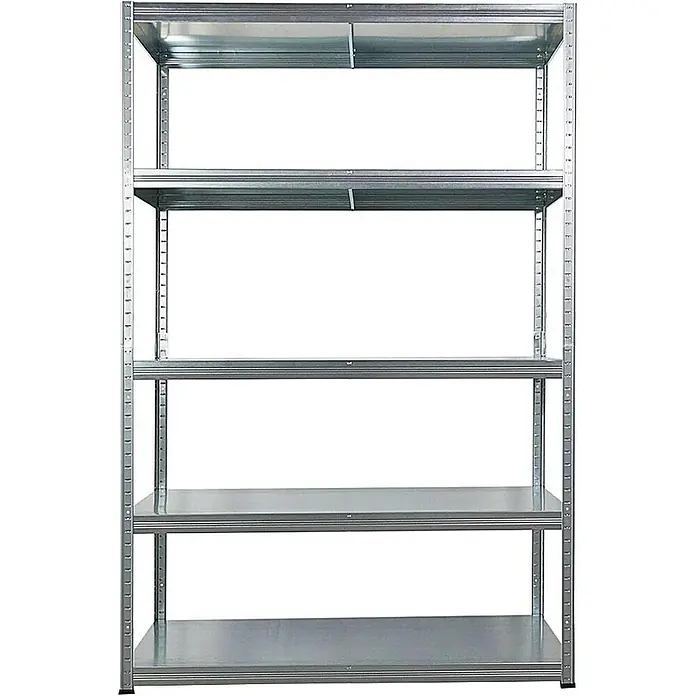 Proregal Metallregal Mega Deal Steel Eagle - Traglast pro Boden: 130 kg, Anzahl Böden: 5 Stk., Stecken, Verzinkt - Metallregal mit fünf Regalböden. Das Regal ist stabil und bietet viel Stauraum für Lager oder Keller. Perfekt für Ordnung und Übersicht.