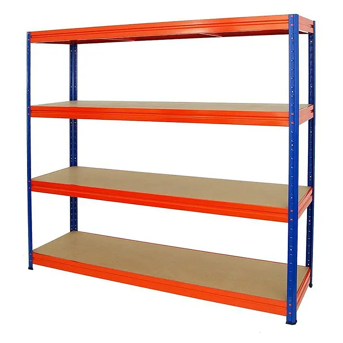 Proregal Schwerlastregal Mega Deal DINO - H x B x T: 180 x 200 x 60 cm, Traglast pro Boden: 500 kg, Anzahl Böden: 4 Stk., Stecken, Orange - Stabiles Lagerregal mit drei Regalböden für Ordnung und zusätzlichen Stauraum. Ideal für Garage, Keller oder Werkstatt.