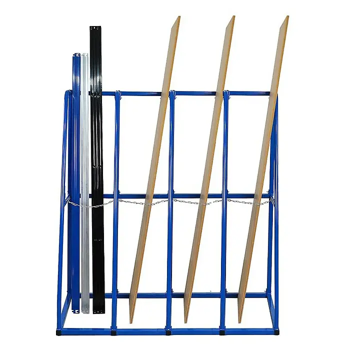 Proregal Kragarmregal Vertikalregal RHINO - H x B x T: 150 x 135 x 60 cm, Schrauben, Blau - Eine blaue Materialständer für die Lagerung von flachen Materialien wie Platten und Bleche.