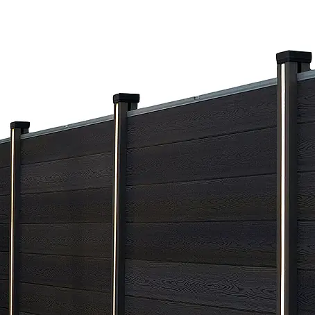 Home Deluxe  Zaunabschlussleiste CALLUX inkl. LED Beleuchtung 6er Set