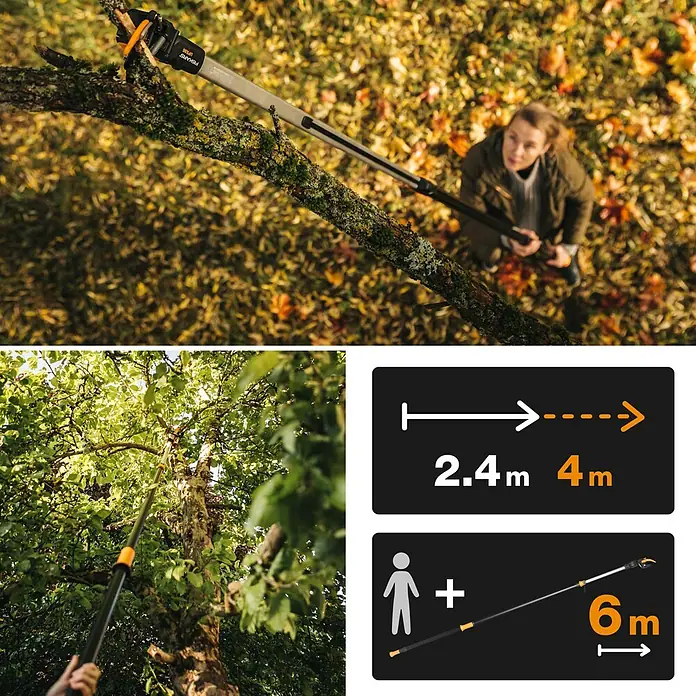 Fiskars Teleskop-Schneidgiraffe UPX86 - Max. Aststärke: 32 mm - Die Fiskars Baumschneider mit Teleskopstiel ermöglichen das Schneiden von Ästen in bis zu 6 Metern Höhe. Ideal für Gartenarbeiten ohne Leiter.