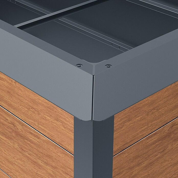 Gardol Hochbeet in Holzoptik (150 x 70 x 76 cm, Stahl, Braun) | BAUHAUS
