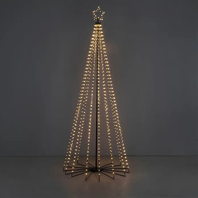 Konstsmide LED-Weihnachtsleuchte Tannenbaum - Höhe: 240 cm, Anzahl Leuchtmittel: 665 Stk. - Dekorative LED-Drahtbaum-Weihnachtsbaumbeleuchtung mit einem Stern an der Spitze, die eine festliche und moderne Atmosphäre schafft.