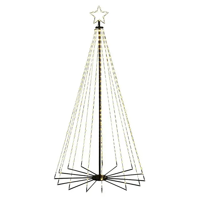 Konstsmide LED-Weihnachtsleuchte Tannenbaum - Höhe: 180 cm, Anzahl Leuchtmittel: 515 Stk. - Beleuchteter Deko-Weihnachtsbaum mit Sternspitze, der eine festliche Atmosphäre schafft und jeden Raum mit seinem warmen Licht erhellt.