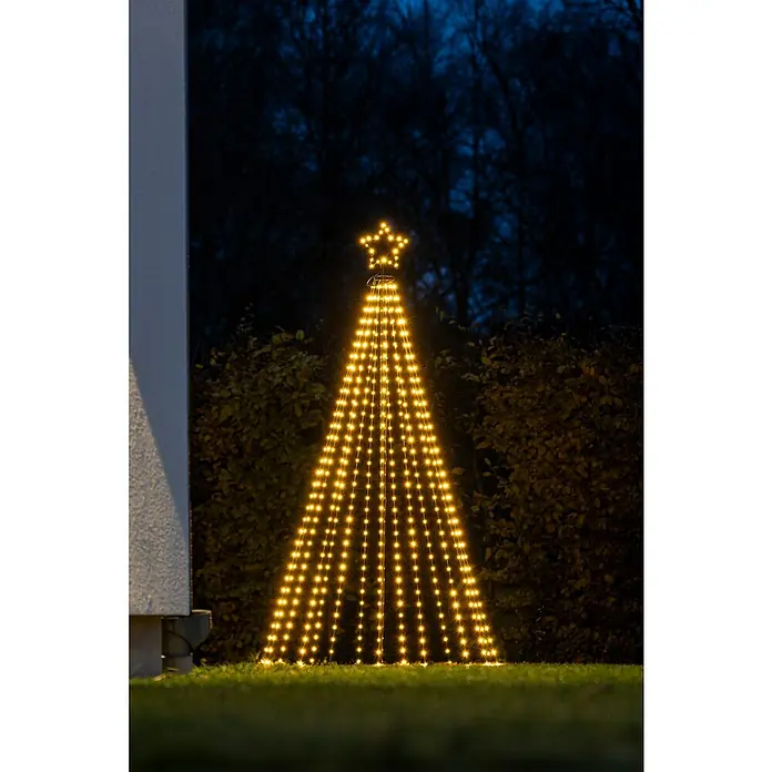 Konstsmide LED-Weihnachtsleuchte Tannenbaum - Höhe: 180 cm, Anzahl Leuchtmittel: 515 Stk. - Beleuchteter Weihnachtsbaum im Freien. Eine festliche und stimmungsvolle Weihnachtsdekoration mit leuchtendem Stern und warmen Lichtern.