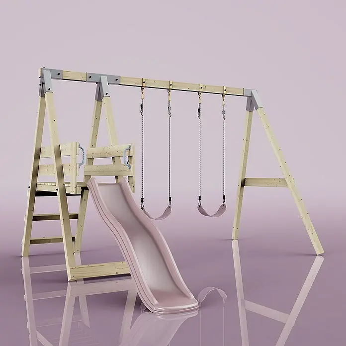 OutdoorToys Schaukel Schaukel Möwe - B x L: 29 x 322 cm, Holz - Holzspielplatz mit Schaukeln und Rutsche, ideal für stundenlangen Spielspaß im Freien. Robuste Konstruktion für sicheres Spielen.