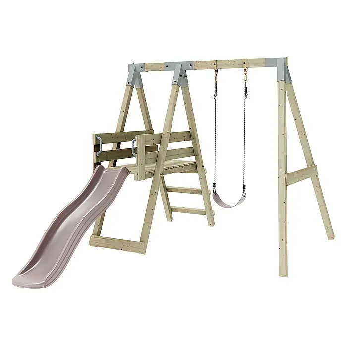 OutdoorToys Schaukel Schaukel Amsel - B x L: 29 x 202 cm, Holz - Eine Kinderschaukel mit Rutsche aus Holz, perfekt für den Garten. Das Spielgerät bietet Spaß und Bewegung im Freien.