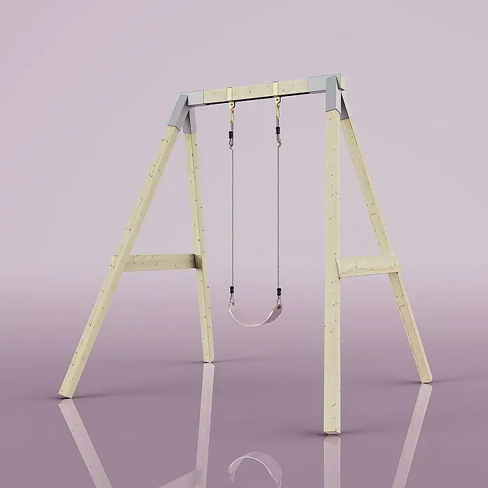 OutdoorToys Schaukel Schaukel Giraffe - B x L: 163 x 179 cm, Holz - Holzschaukel mit Metallelementen und durchsichtigem Sitz. Ideal für den Garten oder Spielplatz, robust und sicher.