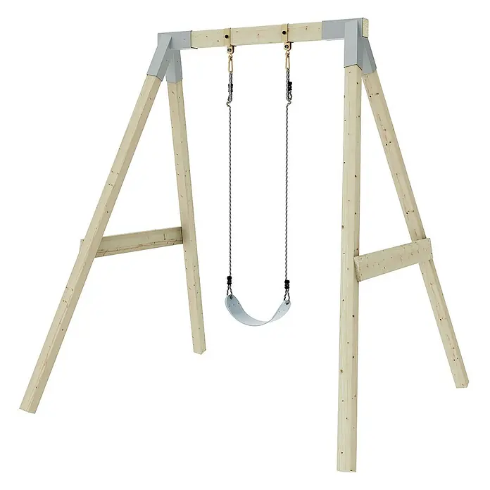 OutdoorToys Schaukel Schaukel Giraffe - B x L: 163 x 179 cm, Holz - Ein schlichtes Holzschaukelgestell mit einem einzelnen Schaukelsitz, ideal für den Garten oder Spielplatz.