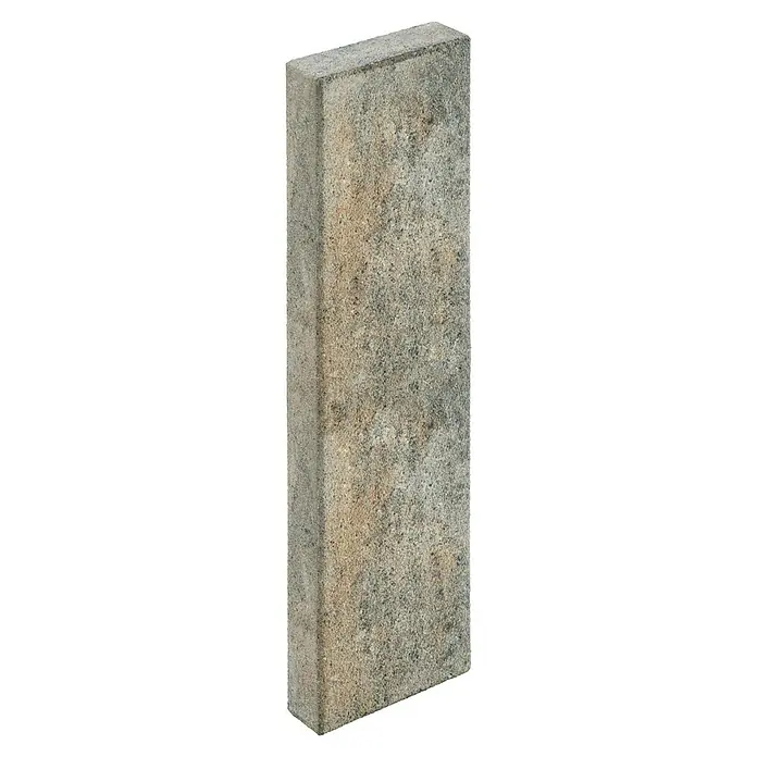 Diephaus Palisade Niles - 100 x 25 x 8 cm, Muschelkalk, Beton - Nahaufnahme eines einzelnen Pflastersteins in natürlichen Erdtönen, ideal für Gartenwege und Terrassen.