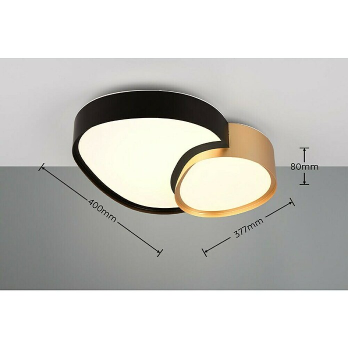 Trio Leuchten LED stropna svetilka Rise  (43,5 x 36 x 11,5 cm, 21 W, 2.700 K - 6.500 K, Črna/Zlata) | 3016 - Deckenleuchte | CACB - Deckenleuchten | CAC - Indoorleuchten | CA - Beleuchtung | C - Elektro | BAUHAUS