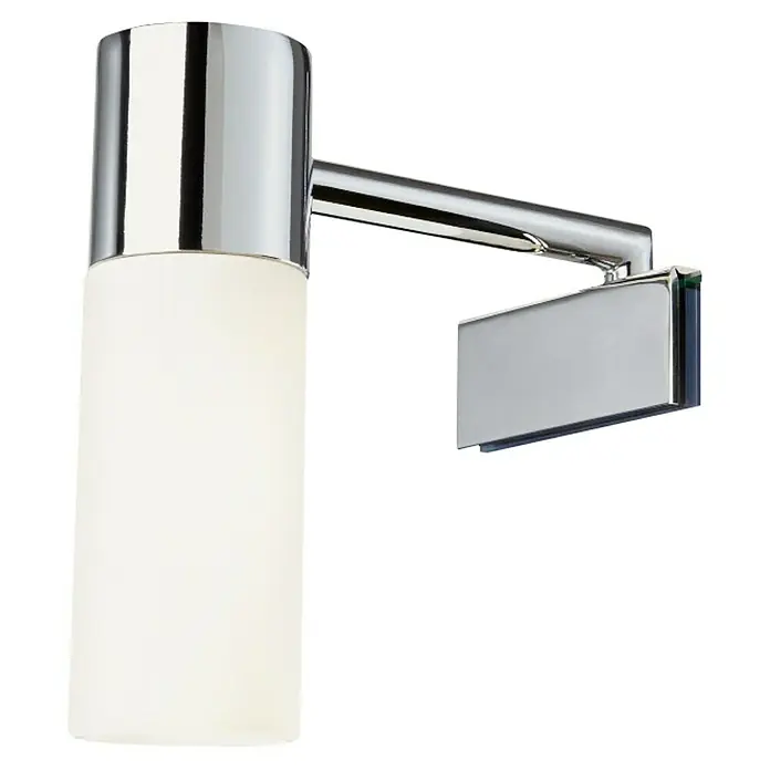 Camargue LED-Spiegelleuchte Tauri - 2 W, 230 V - Wandleuchte mit zylindrischem Lampenschirm und verchromtem Arm. Elegantes Design für moderne Innenräume.