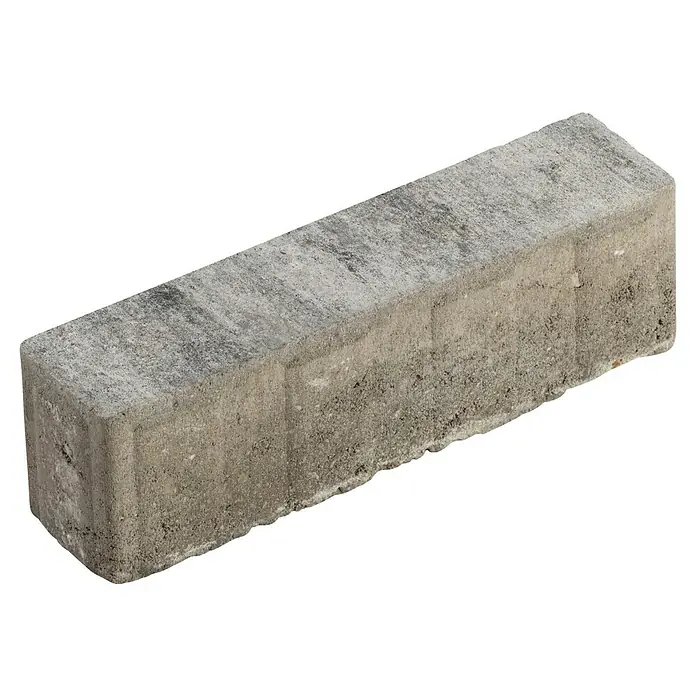 Diephaus Pflasterstein Lorain - Weiß/Schwarz, 24 x 6 x 7 cm, Rechteckig - Nahaufnahme eines einzelnen Pflastersteins, der eine robuste Textur und einen neutralen Farbton aufweist, ideal für Gehwege und Terrassen.