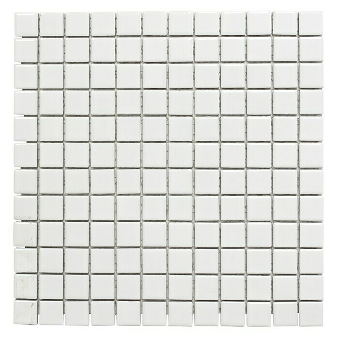 Mosaikfliese Quadrat Uni CG 104 (30 x 30 cm, Weiß, Glänzend)