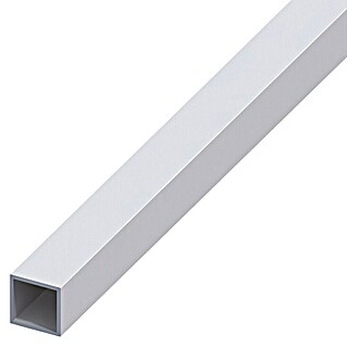 Kantoflex Tubo de forma cuadrada (1.000 x 15 x 15 mm, Espesor: 1 mm, Plateado)