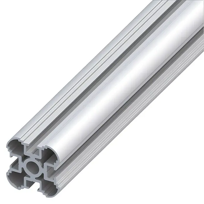 Kantoflex Coaxis Säulenprofil - 1.000 x 27,5 x 27,5 mm, Silber - Silbernes Aluminiumprofil mit Nuten. Ideal für Rahmen und Konstruktionen, bietet hohe Stabilität und Flexibilität in verschiedenen Anwendungen.
