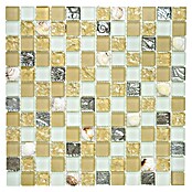 Mosaikfliese Quadrat Crystal XCM 8OP9 (30 x 30 cm, Beige, Glänzend)