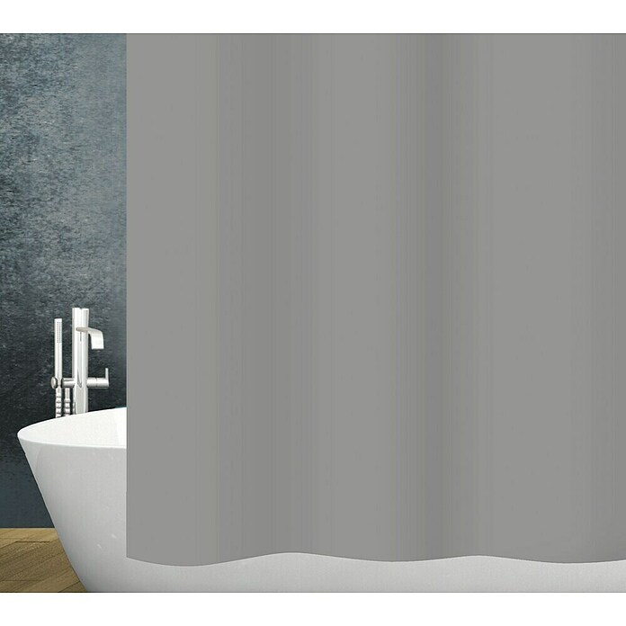 Sanidecor Zavjesa za tuš Basic  (Š x V: 180 x 200 cm, Plastika, Siva) | BAUHAUS