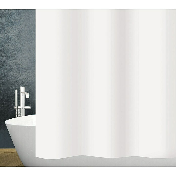 Sanidecor Zavjesa za tuš Basic  (Š x V: 180 x 200 cm, Plastika, Bijela) | BAUHAUS