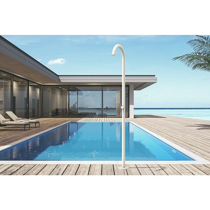 GardWell Pooldusche Curve (Höhe: 232 cm, Edelstahl, Light-Greige) | BAUHAUS