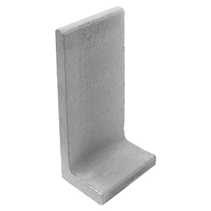 Diephaus L-Stein - 120 cm, 50 cm, Stärke: 7 cm, Grau - Nahaufnahme eines L-förmigen Metallwinkelprofils, das für Stabilität und Haltbarkeit in Bauprojekten sorgt.