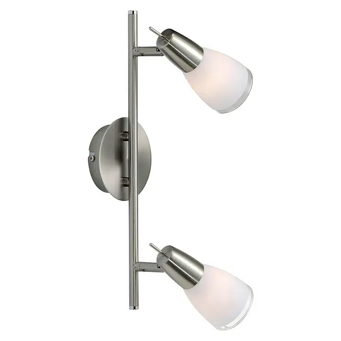 Tween Light LED-Deckenstrahler Doro - 56 W, L x B x H: 45 x 18,5 x 18 cm, Stahl, Weiß, Warmweiß - Die Wandleuchte mit zwei Strahlern bietet flexibles Licht. Das moderne Design in Silber passt perfekt in jeden Raum und sorgt für Akzente.