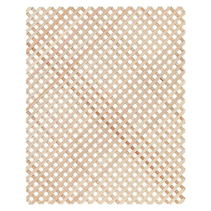 Celosía para exterior D12 Clásica - 850 x 10 mm, Madera, Marrón - Enrejado de madera cuadrada de color marrón claro para uso interior y exterior como pantalla de privacidad o decoración.