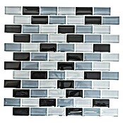 Mosaikfliese Brick Crystal Mix XCM B899 (32,2 x 31 cm, Schwarz, Glänzend)