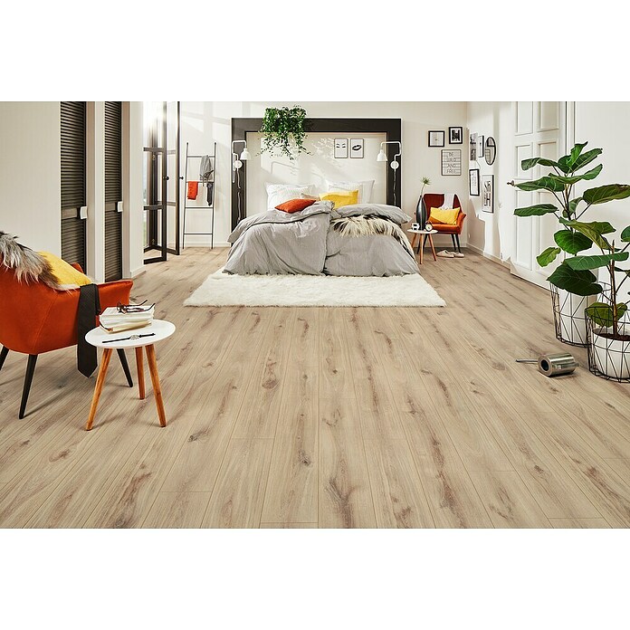 LOGOCLIC Aquaprotect Laminat Sunset Oak (Sunset Oak, Landhausdiele, 1 288 x 195 x 8 mm) | BAUHAUS