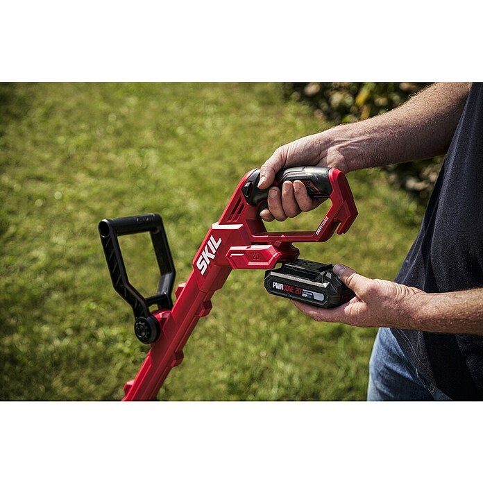 Skil PWRCore 20V Accu Grastrimmer + Gratis Accu Compressor (20 V, Li-ion, Excl. accu, Snijbreedte draad: 25 cm) | BAUHAUS